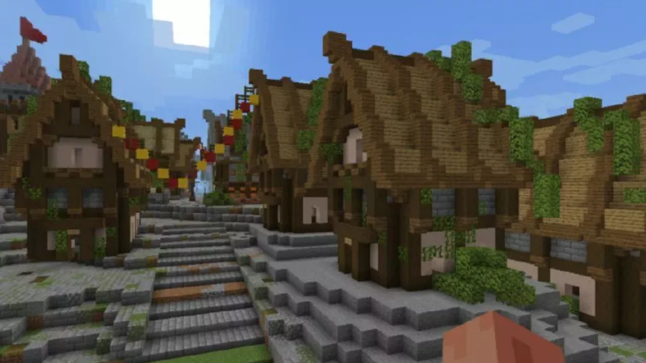 Houses from Medieval Village Map for Minecraft PE