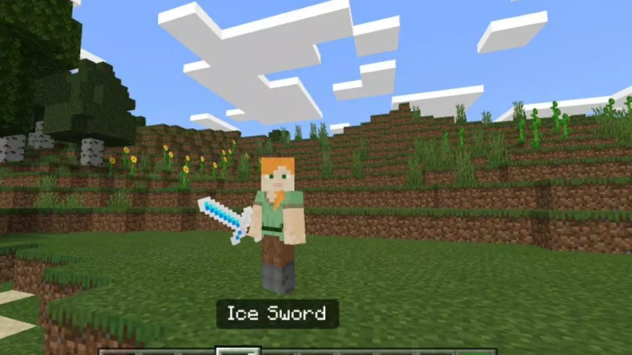 Ice Sword from Fire Sword Mod for Minecraft PE
