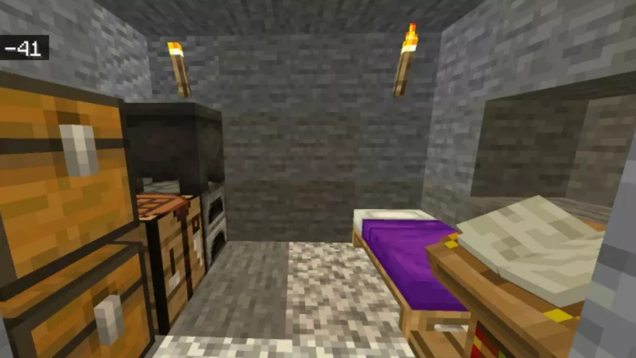 Interior from Village House Designs Map for Minecraft PE