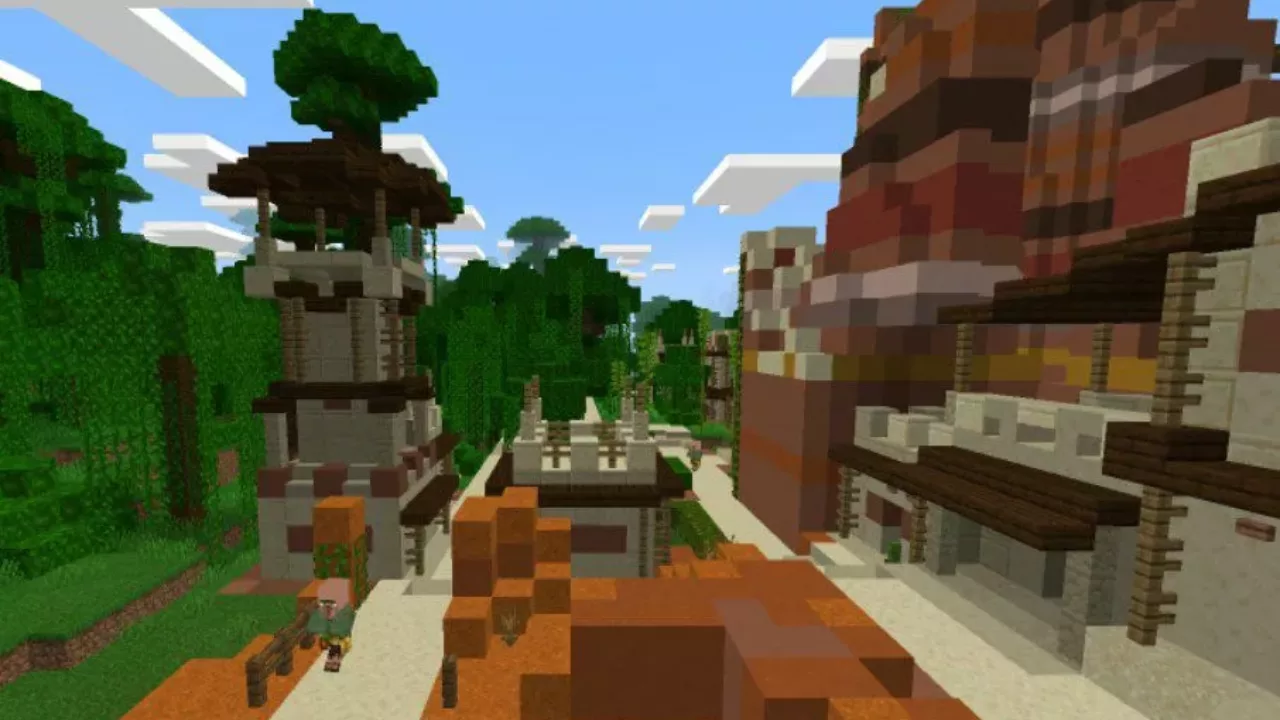 Landscape from Jungle Village Map for Minecraft PE