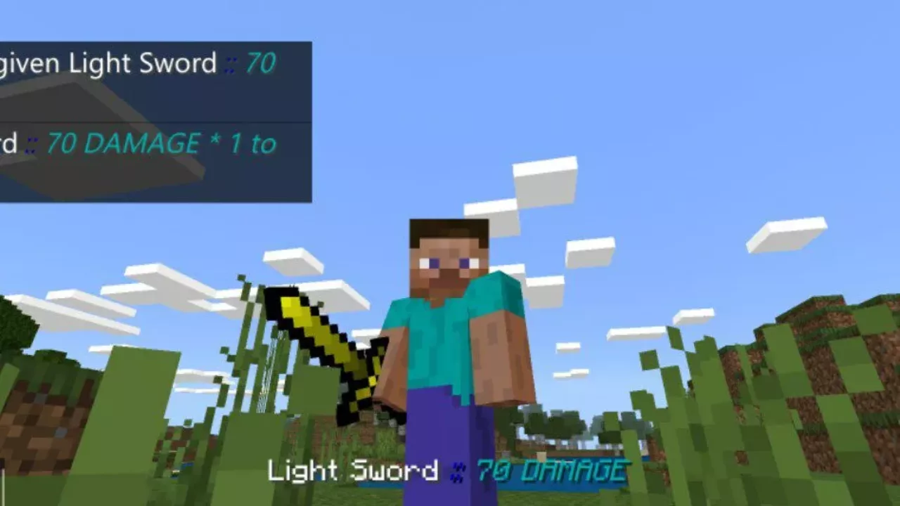 Light Sword from Sword Transparent Mod for Minecraft PE