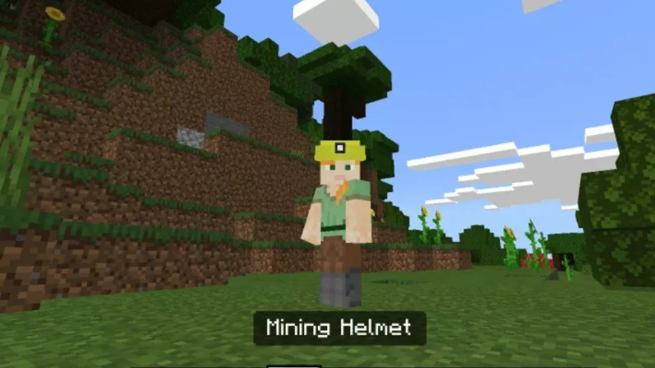 Mining Helmet from Mob Cap Mod for Minecraft PE