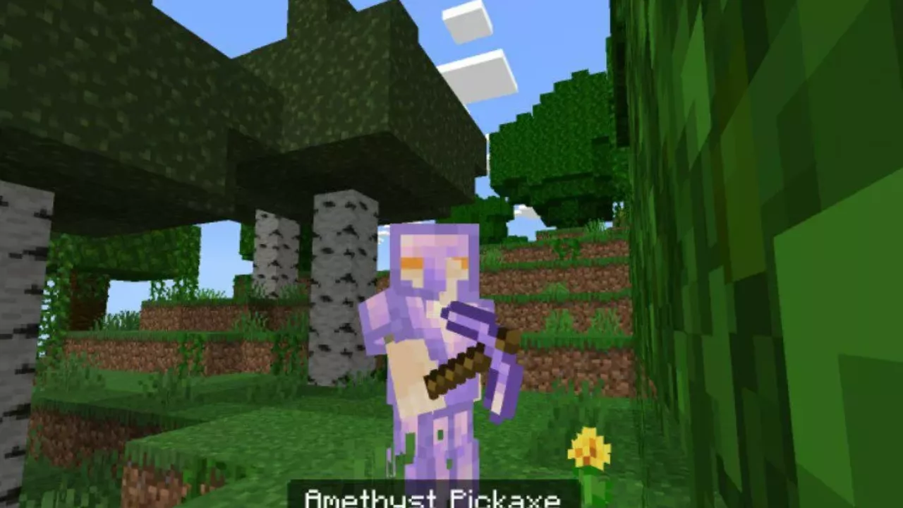 Pickaxe from Amethyst Sword Mod for Minecraft PE