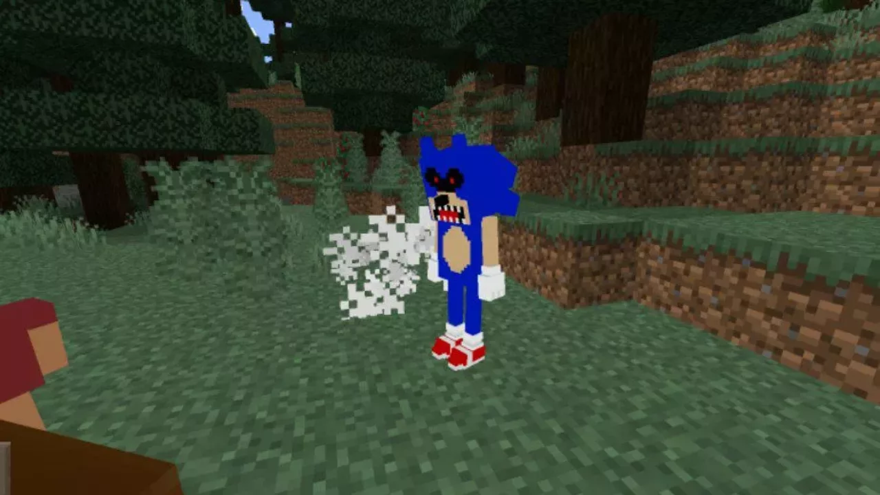 Sonic from Scary Mob Mod for Minecraft PE