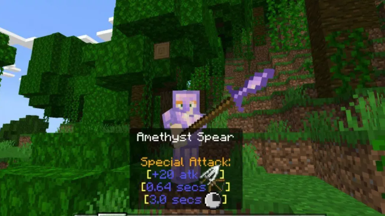 Spear from Amethyst Sword Mod for Minecraft PE