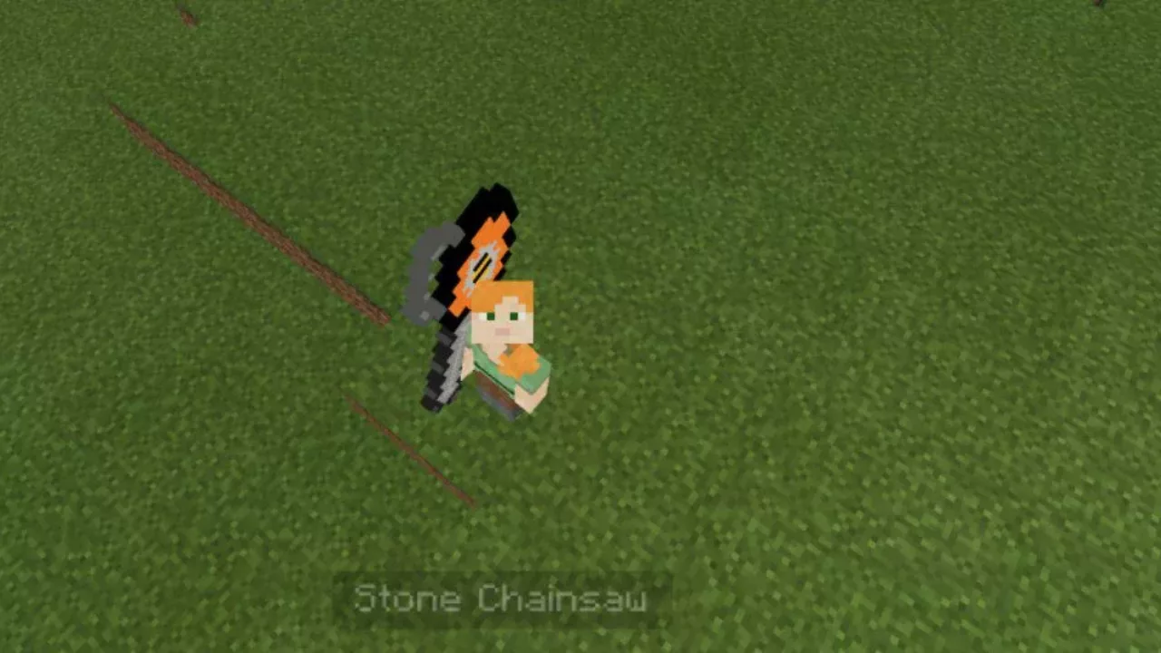 Stone Chainsaw from Chainsaw Mod for Minecraft PE