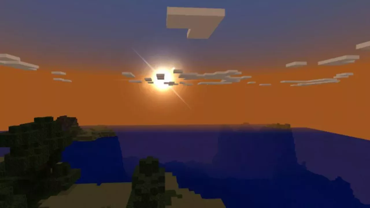 Sunset from Shiftery Shader for Minecraft PE