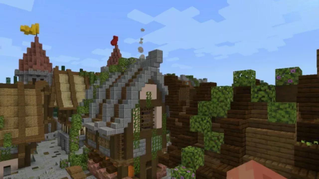 Top View from Medieval Village Map for Minecraft PE