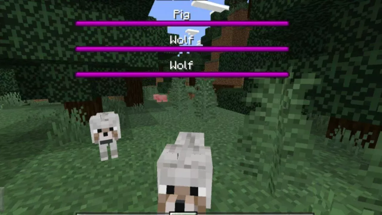 Wolfs from Mob Health Mod for Minecraft PE