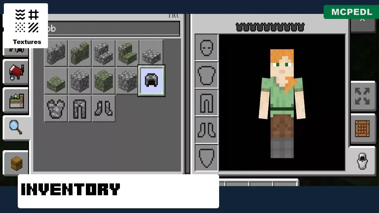 Inventory from Cobblestone Texture Pack for Minecraft PE