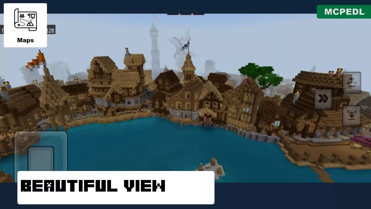 Beautiful View from Custom Village Map for Minecraft PE