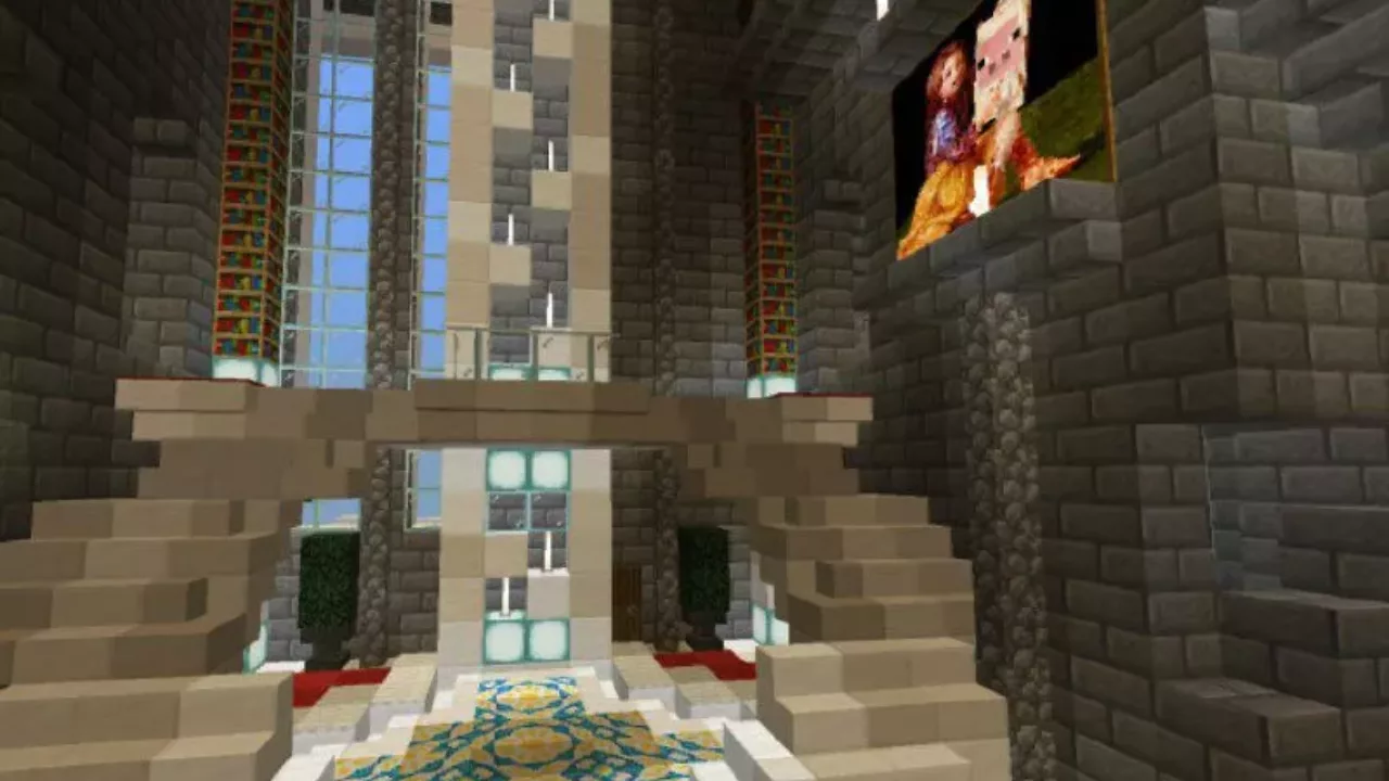 Interior from Castle Roof Map for Minecraft PE