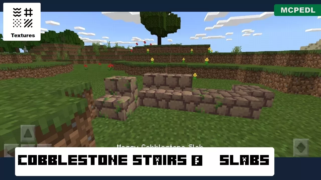Stairs and Slabs from Cobblestone Texture Pack for Minecraft PE