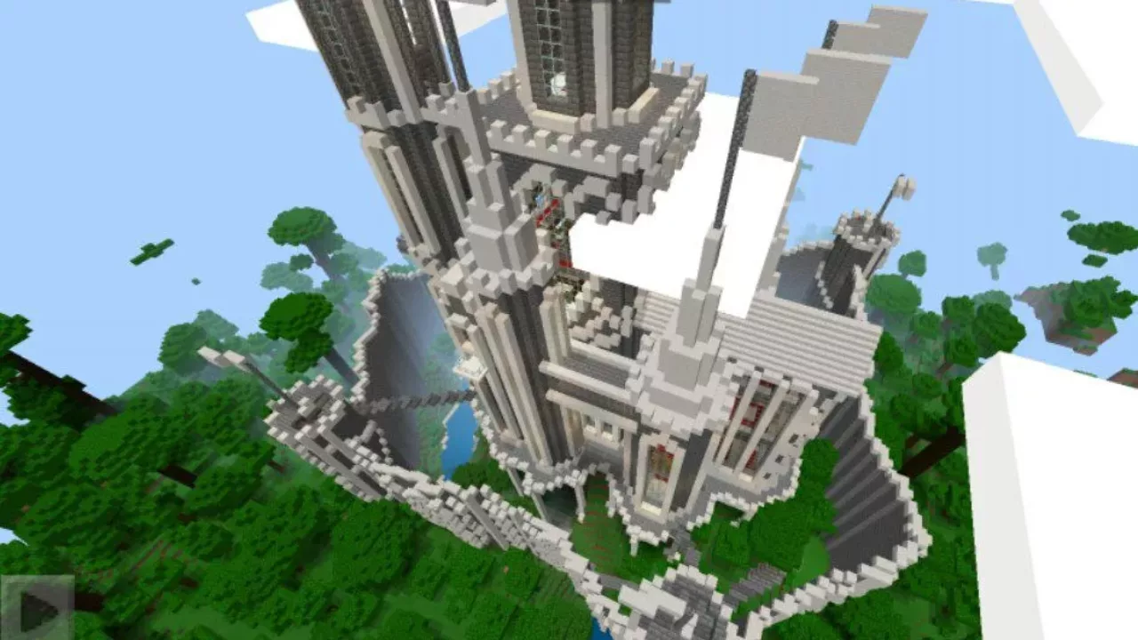 Top View from Castle Roof Map for Minecraft PE