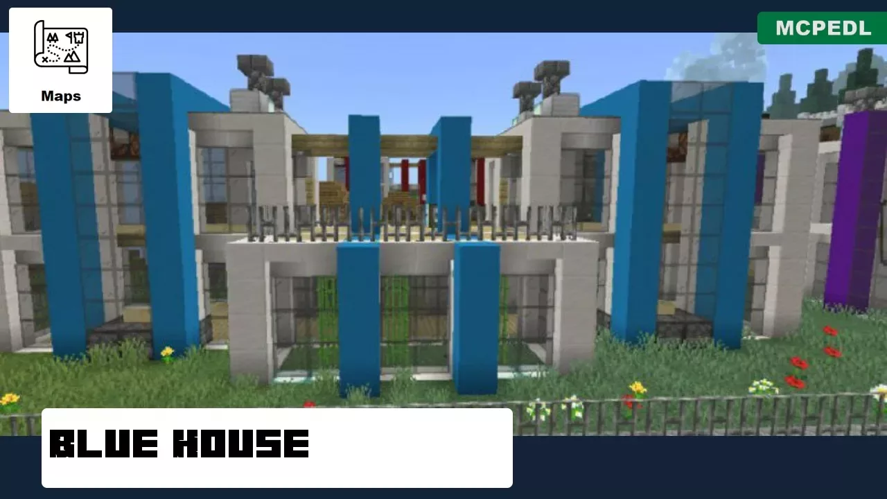 Blue House from Modern Survival House Map for Minecraft PE