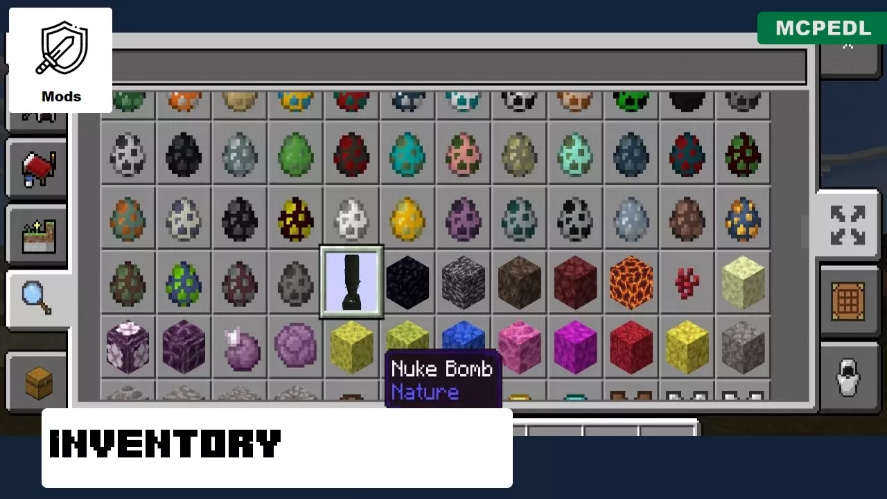Inventory from Nuke Mod for Minecraft PE