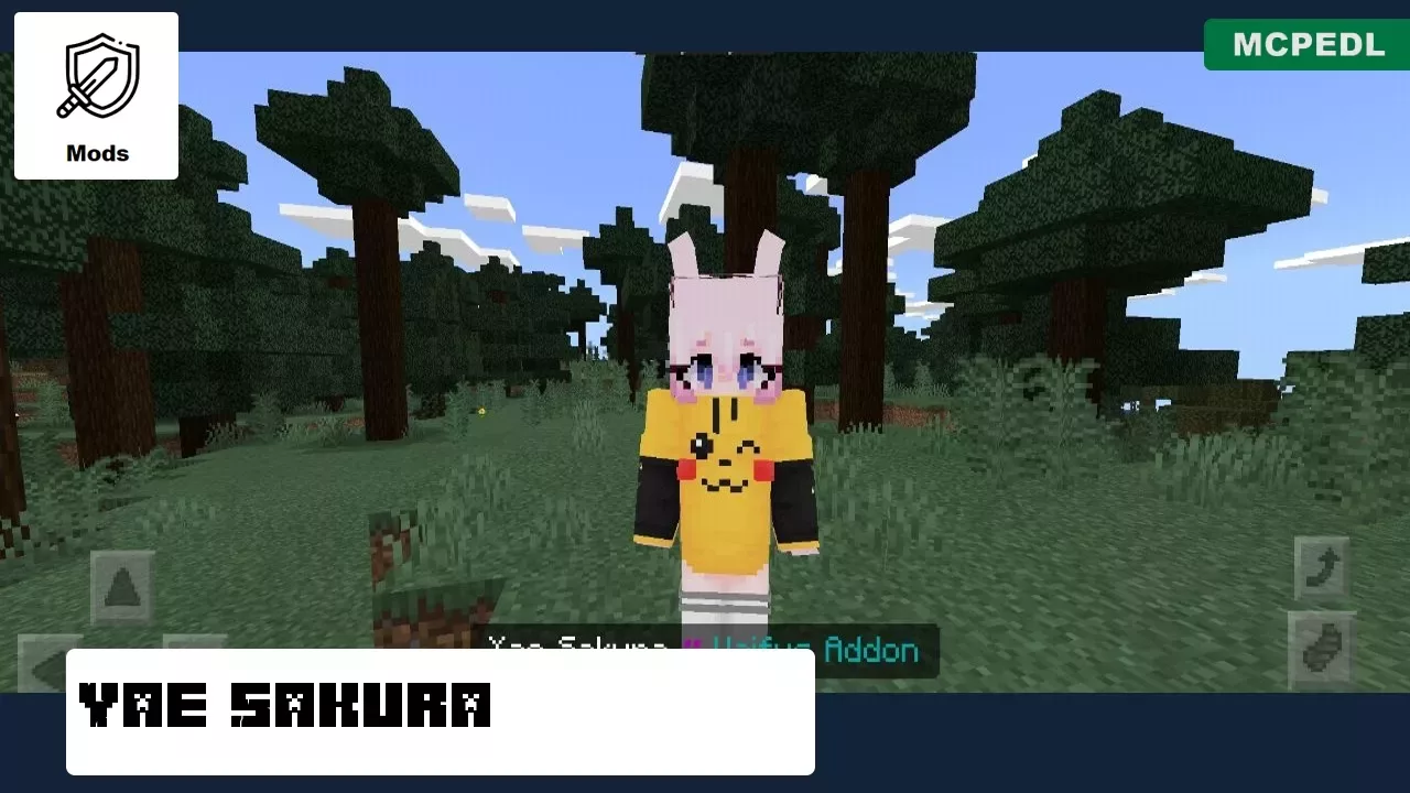 Yae Sakura from Anime Mobs Mod for Minecraft PE