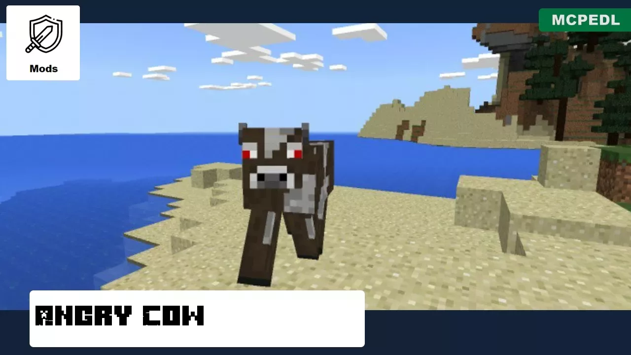 Angry Cow from Hostile Mobs Mod for Minecraft PE
