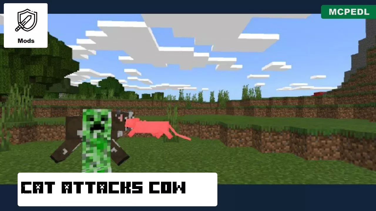Cat Attacks from Hostile Mobs Mod for Minecraft PE