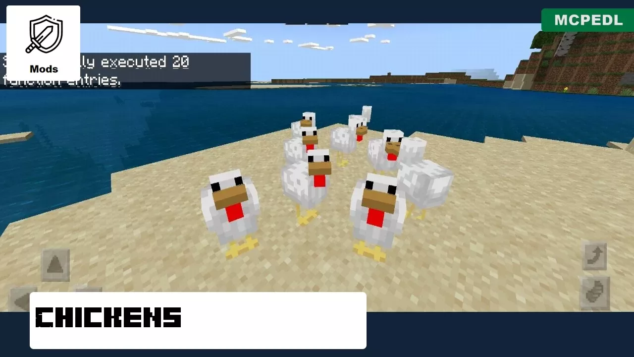 Chickens from Summon Multiple Mod for Minecraft PE
