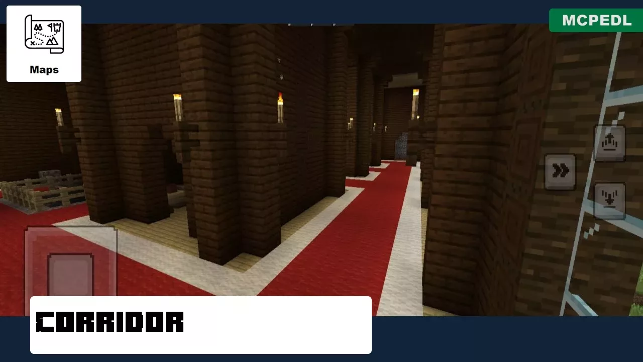 Coridor from Woodland Mansion Map for Minecraft PE