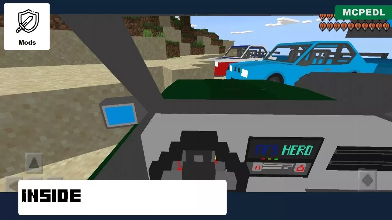 Inside from BMW Mod for Minecraft PE