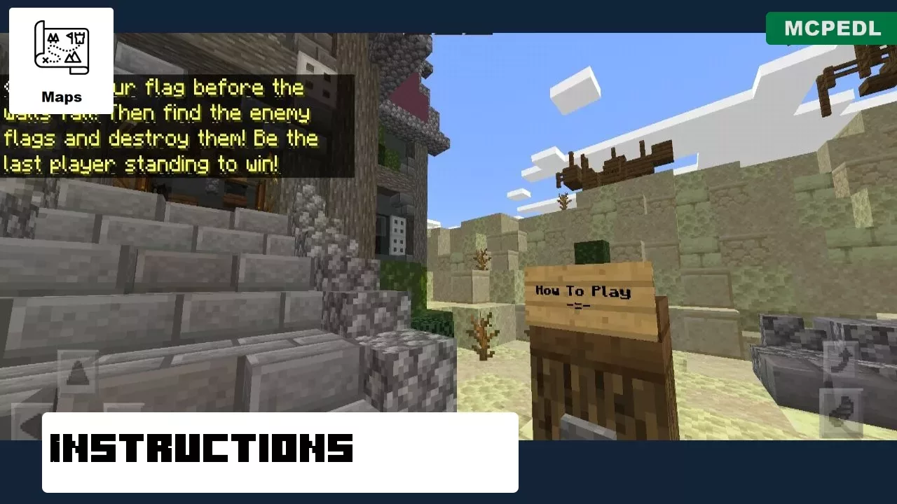 Instructions from Sandstone Castle Map for Minecraft PE
