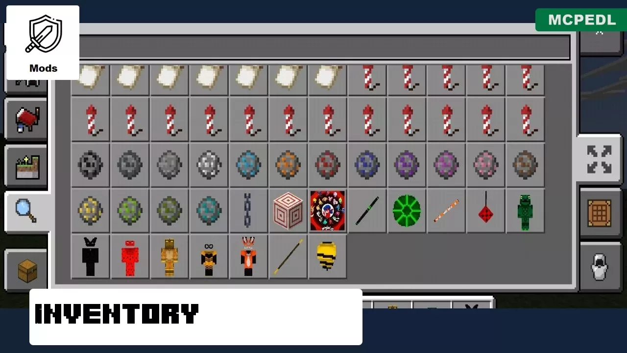 Inventory from Lady Bug Mod for Minecraft PE