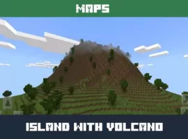 Island with Volcano Map for Minecraft PE