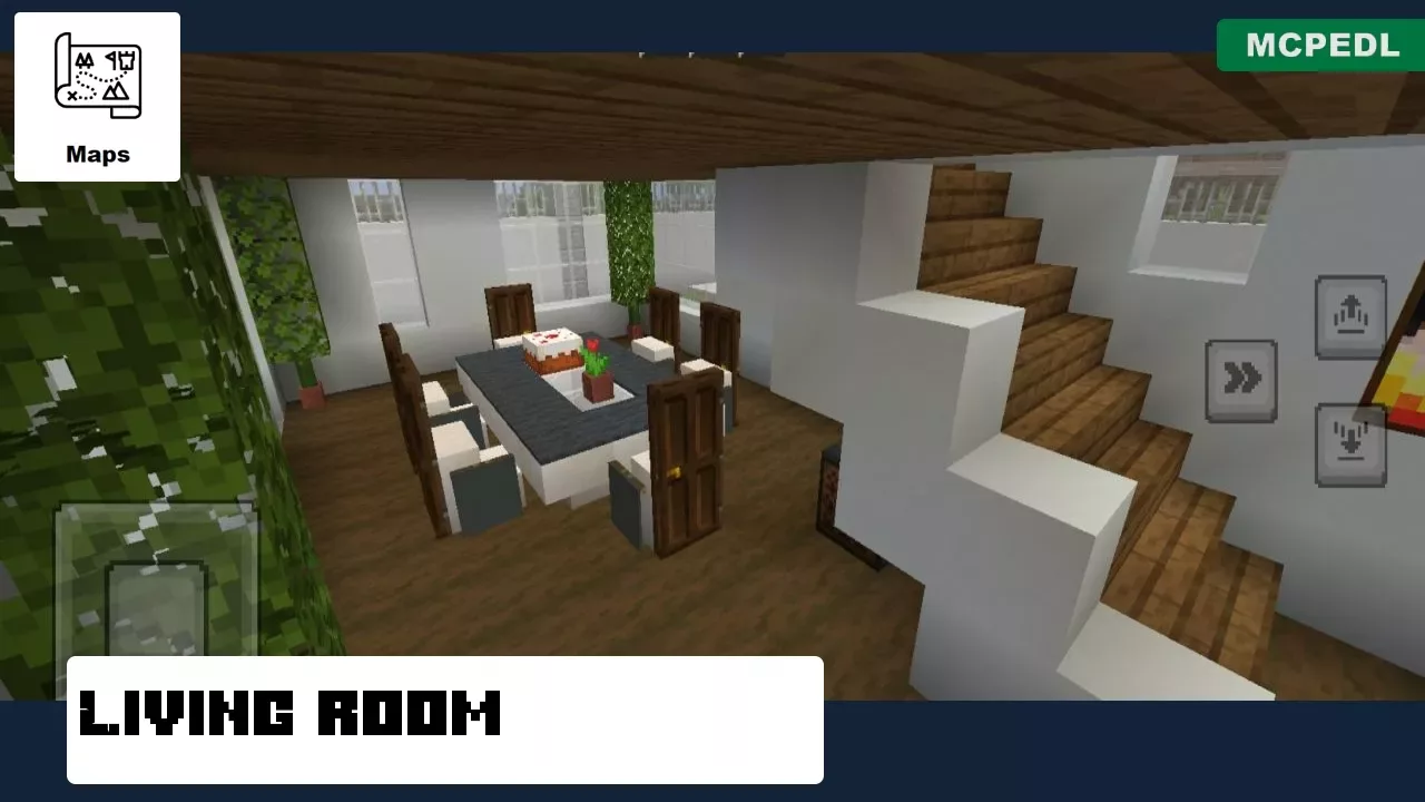Living Room from Safe House Map for Minecraft PE