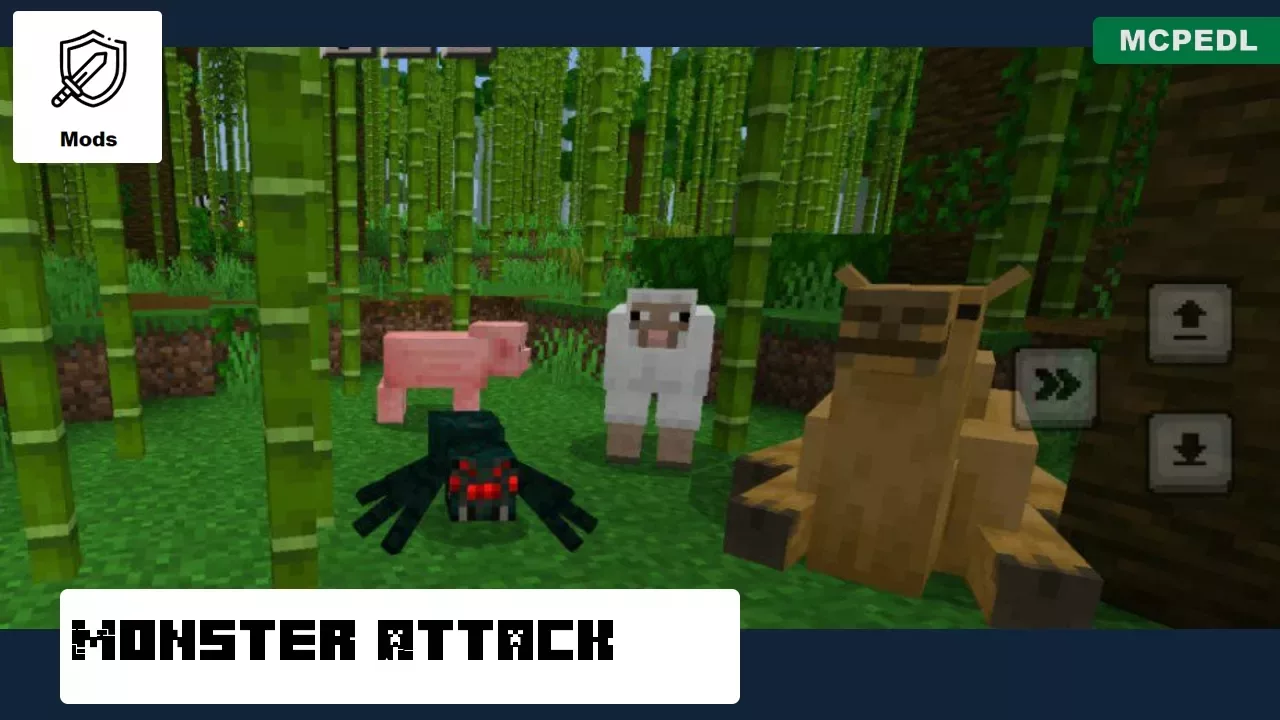 Monster Attack from Mob Crusher Mod for Minecraft PE