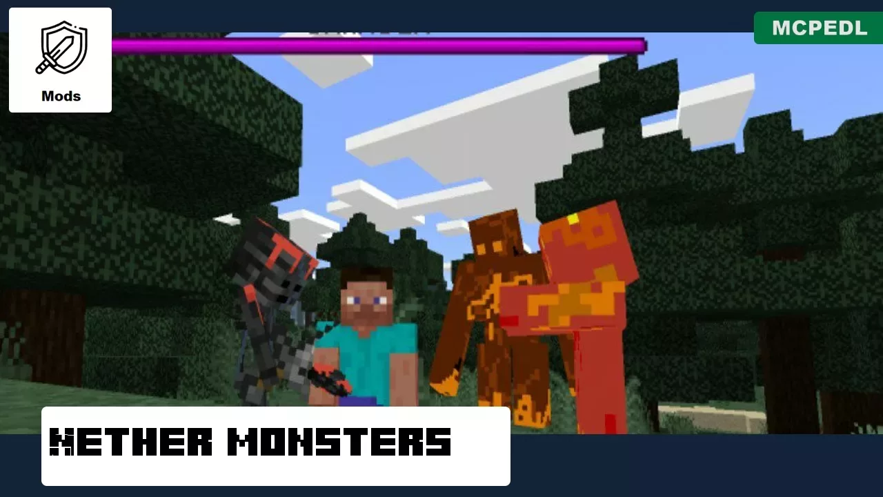 Monsters from Nether Mobs Mod for Minecraft PE