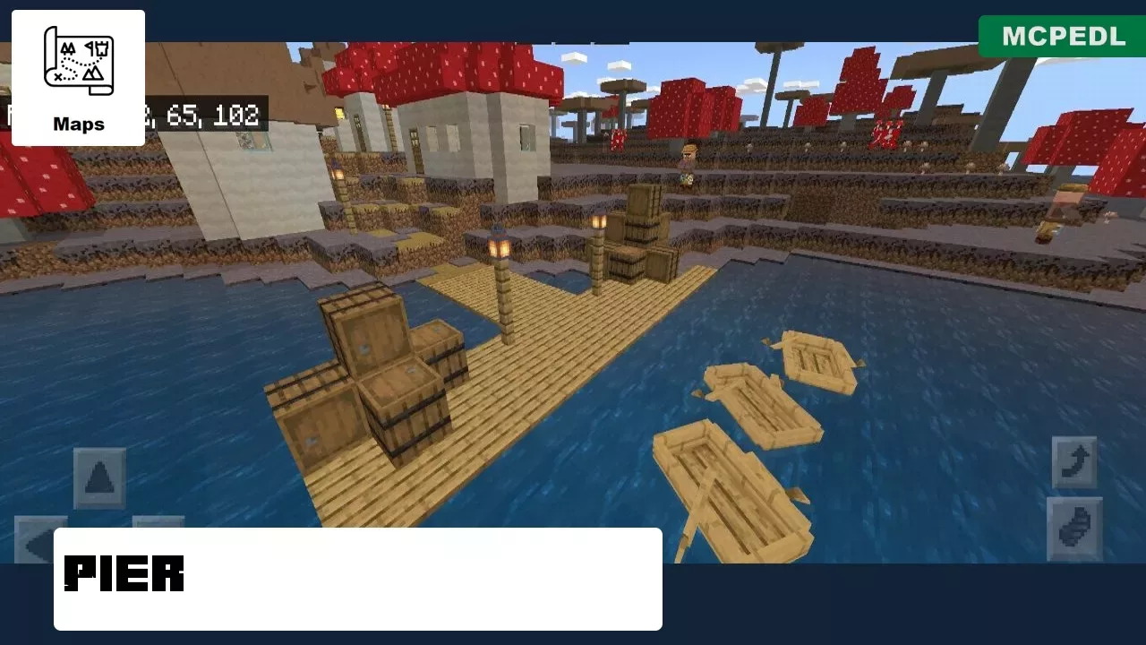 Pier from Mushroom Village Map for Minecraft PE