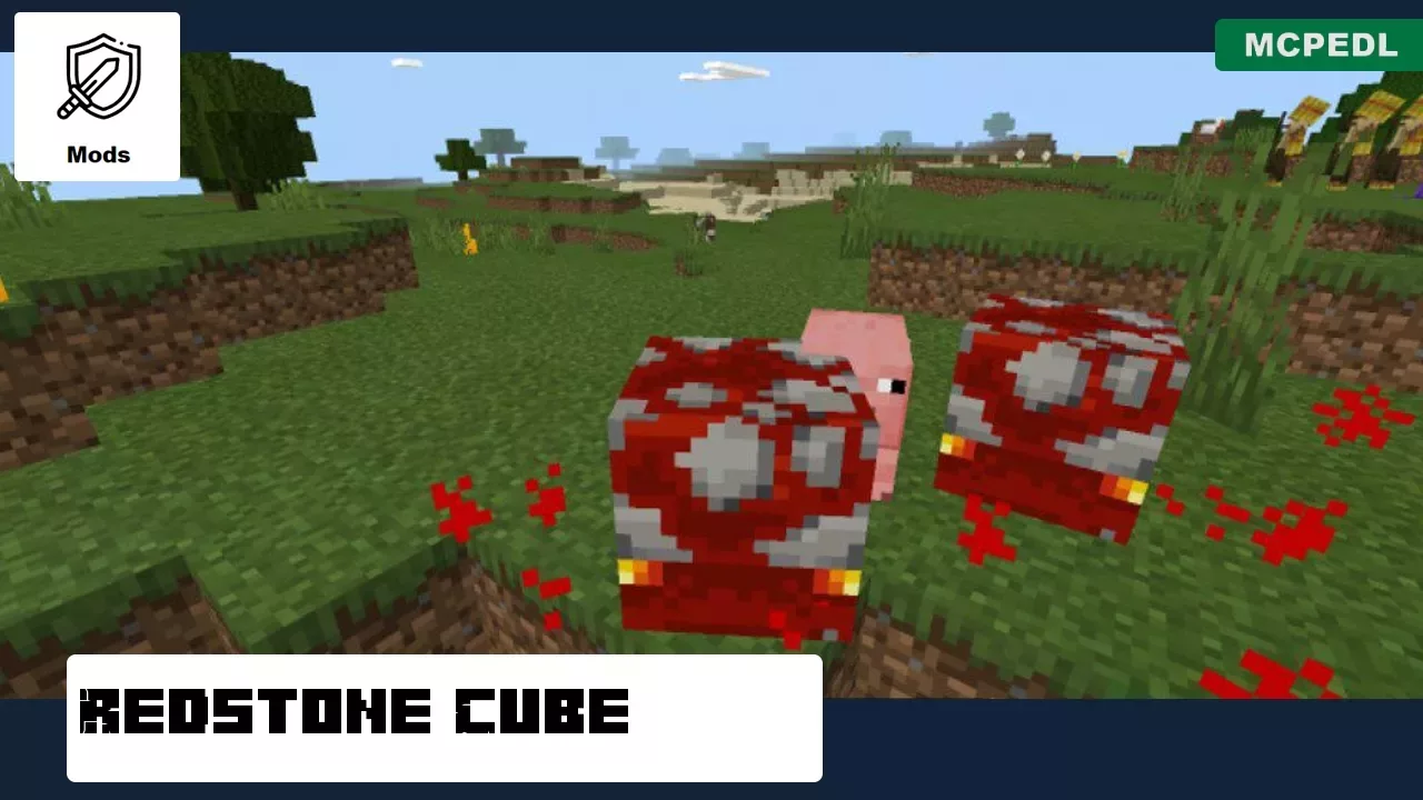 Redstone Cube from Dungeons Mobs Mod for Minecraft PE