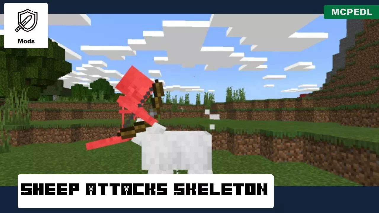 Sheep Attacks from Hostile Mobs Mod for Minecraft PE