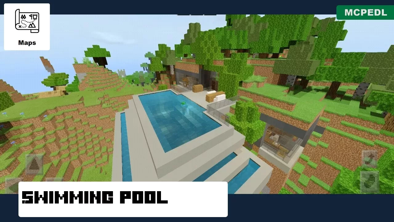 Swimming Pool from Mountain Village Map for Minecraft PE