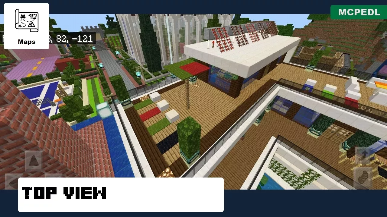 Top View from Redstone House Map for Minecraft PE