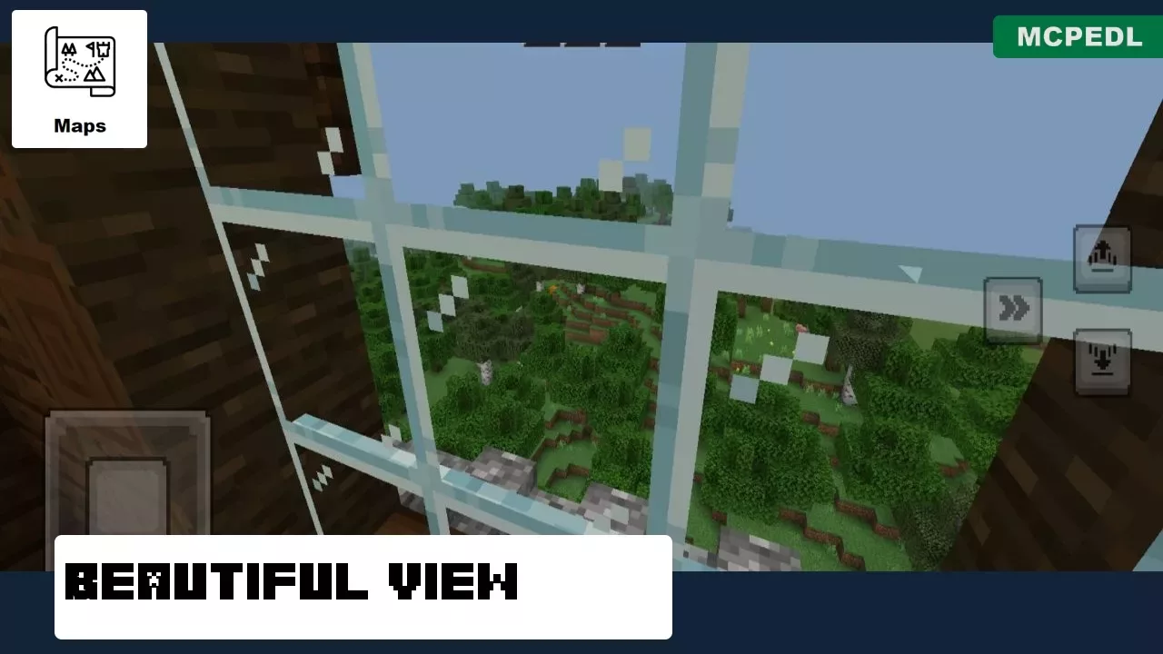View from Woodland Mansion Map for Minecraft PE