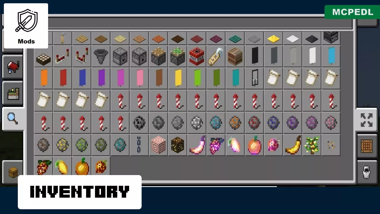 Inventory from Gold Mod for Minecraft PE