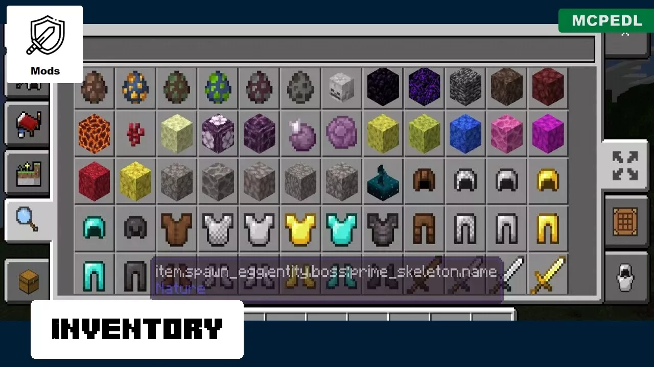 Inventory from Skeleton Mod for Minecraft PE