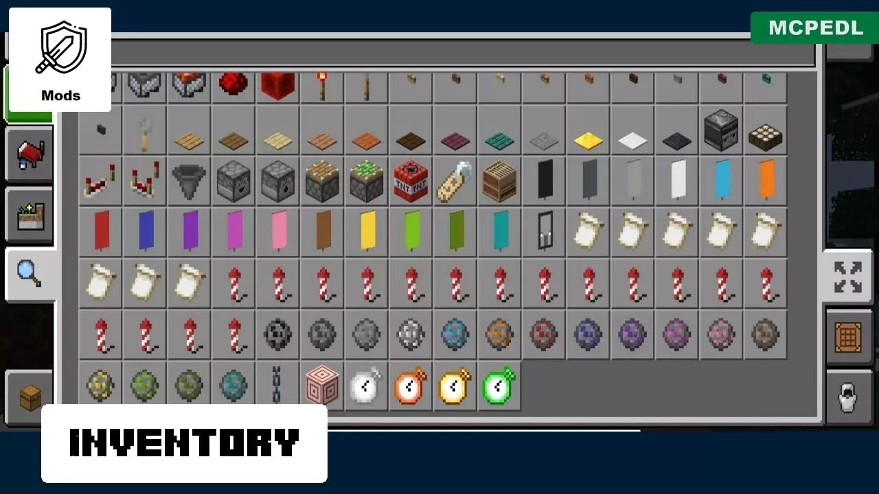 Inventory from Time Stop Mod for Minecraft PE