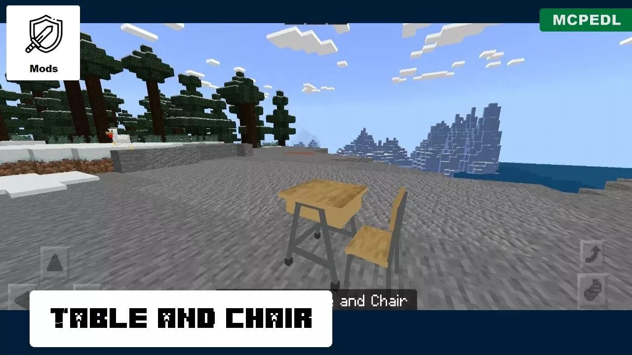 Table and Chair from School Furniture Mod for Minecraft PE