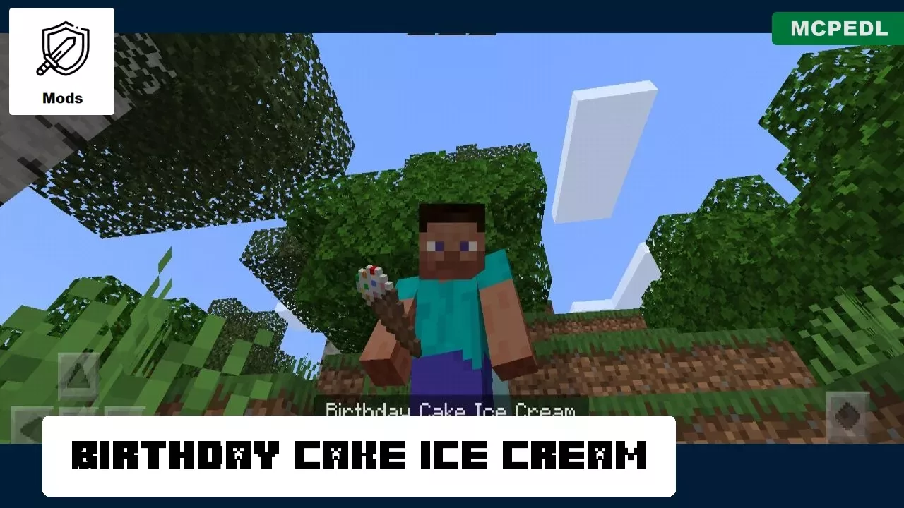 Birthday Cake from Ice Cream Mod for Minecraft PE