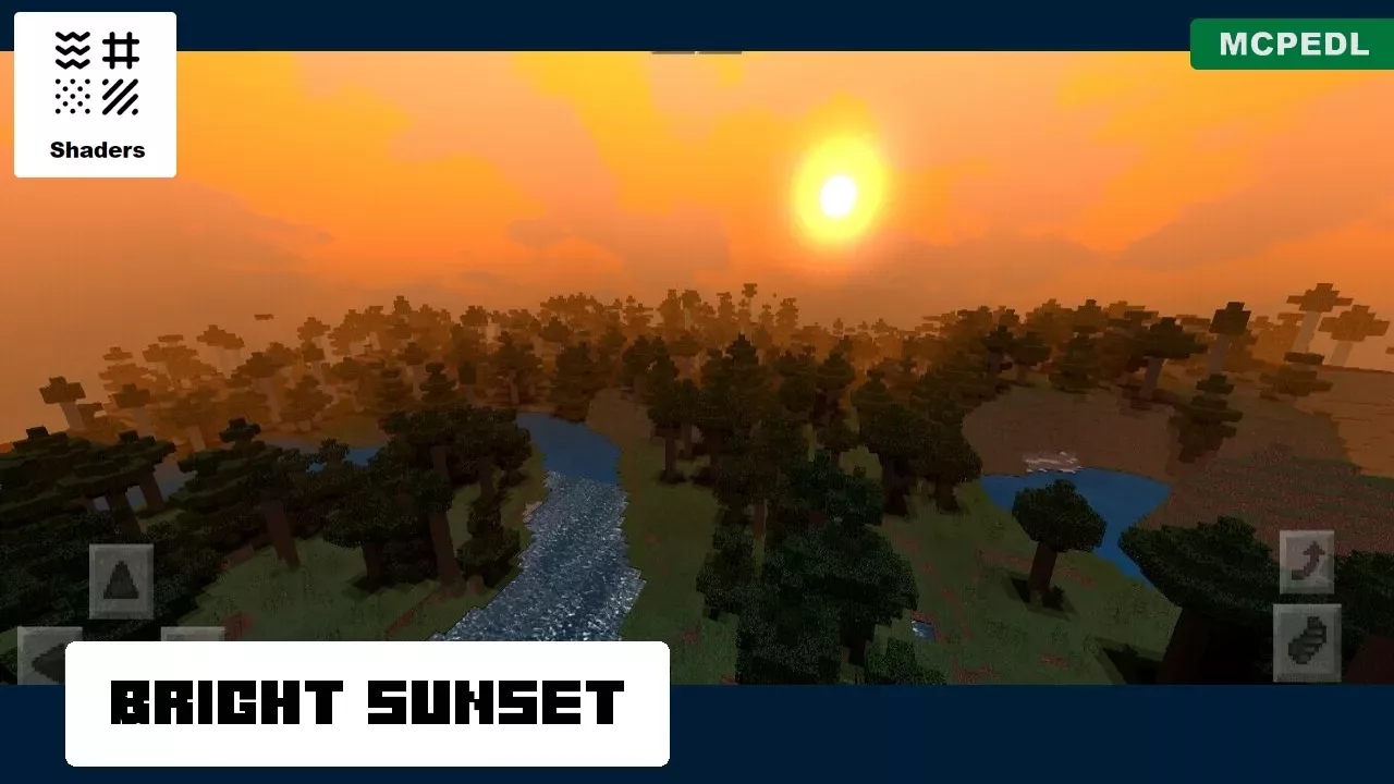 Bright Sunset from Parallax Shader for Minecraft PE
