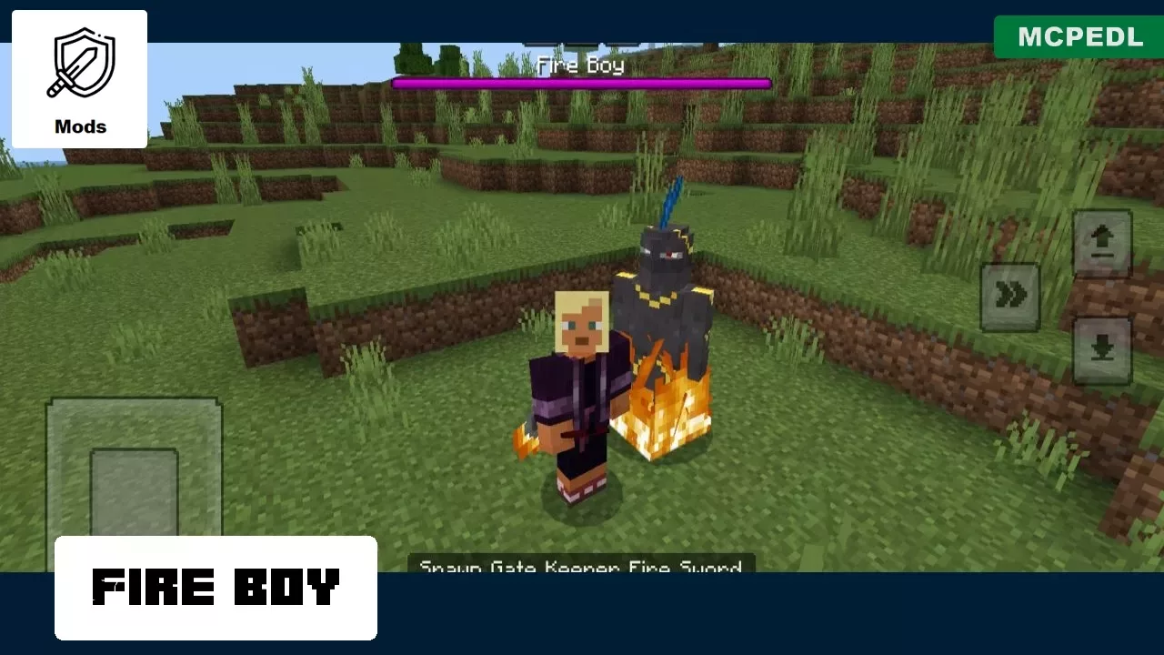 Fire Boy from Lush Caves Mobs Mod for Minecraft PE