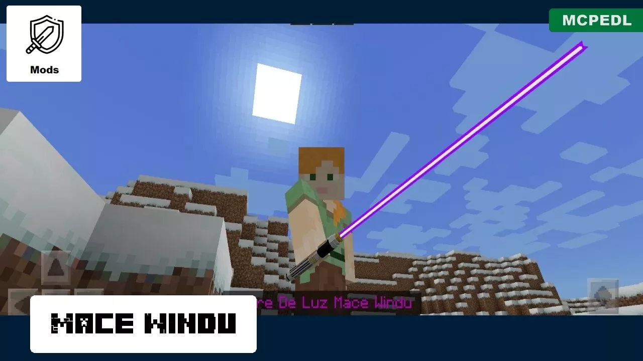 Mace Windu from from Lightsaber Mod for Minecraft PE
