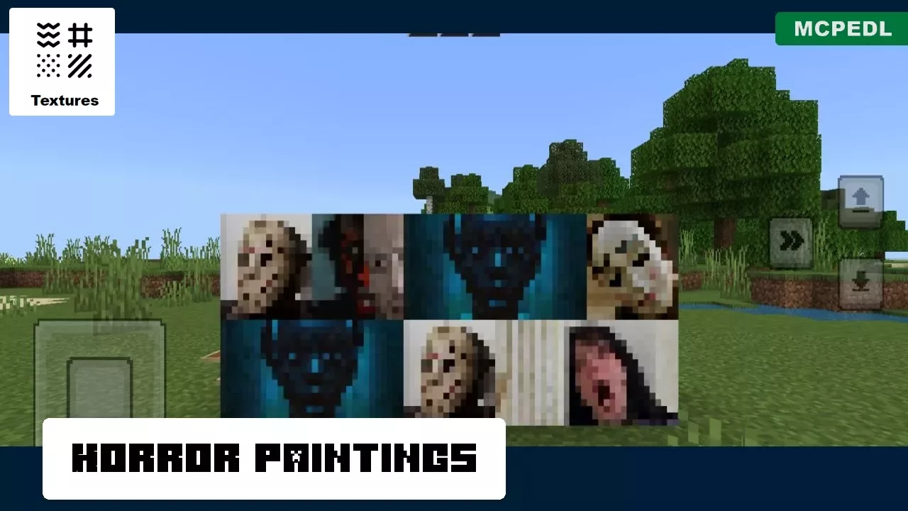 Paintings from Horror Texture Packs for Minecraft PE
