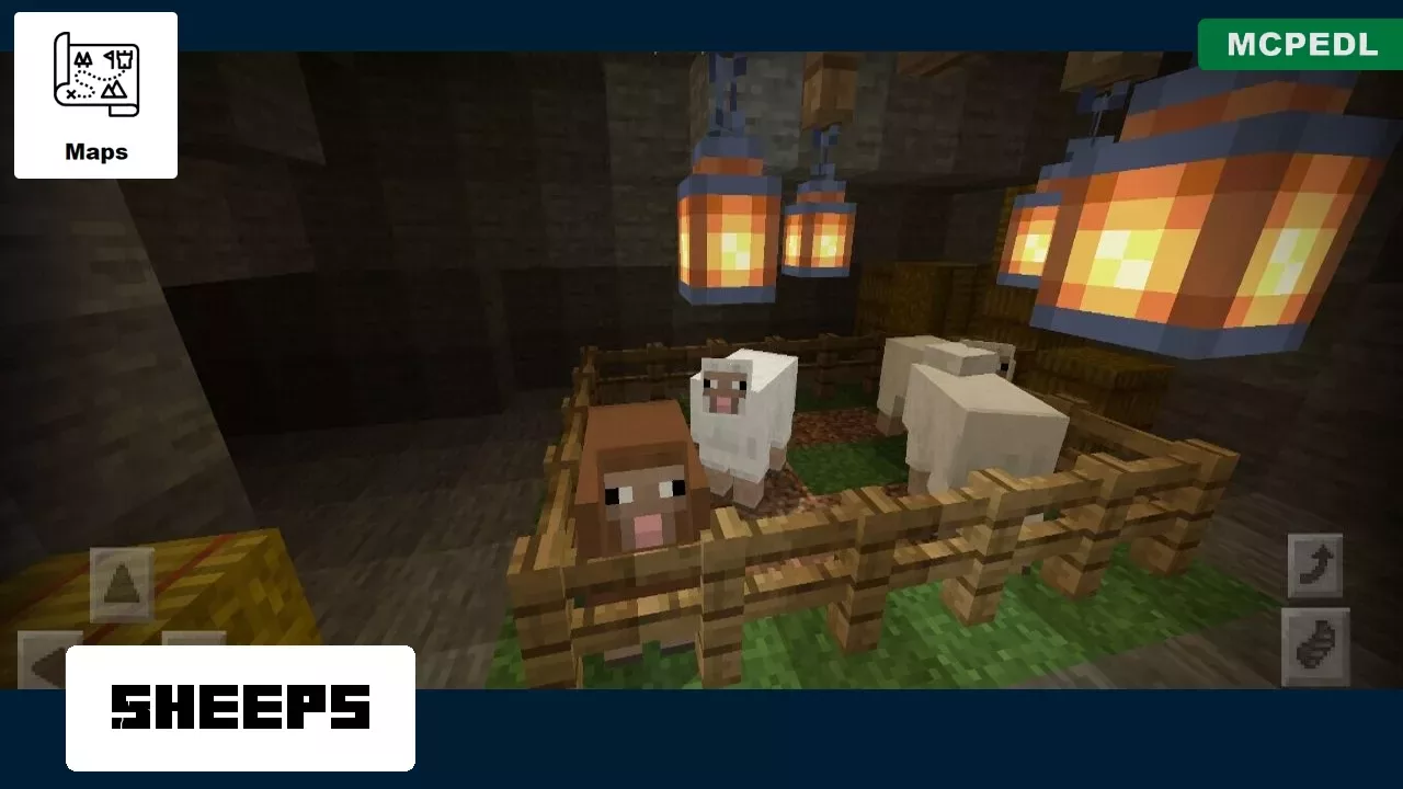 Sheeps from Cave Village Map for Minecraft PE
