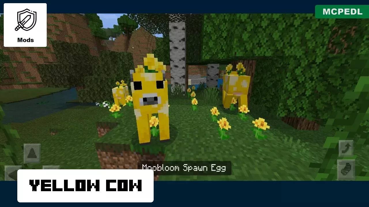 Yellow Cow from Removed Mobs Mod for Minecraft PE