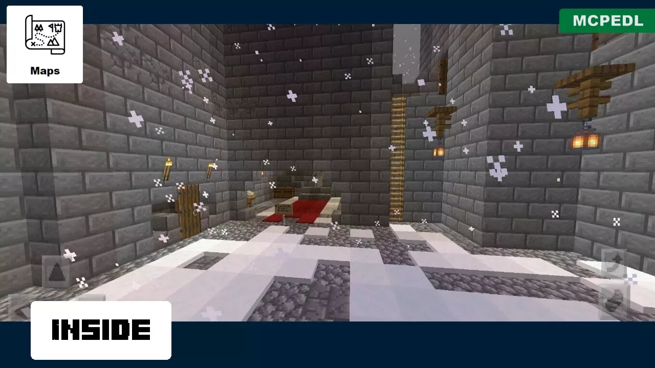 Inside from Snow Castle Map for Minecraft PE
